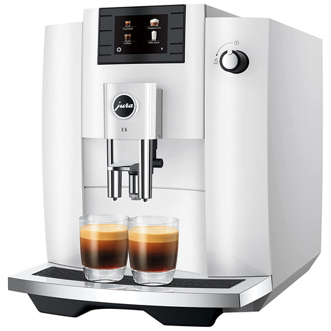 Jura E6 Automatic Coffee Machine, Piano White