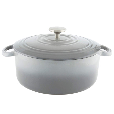 Chantal Round Cast Iron 5-Quart Casserole - Fade Grey