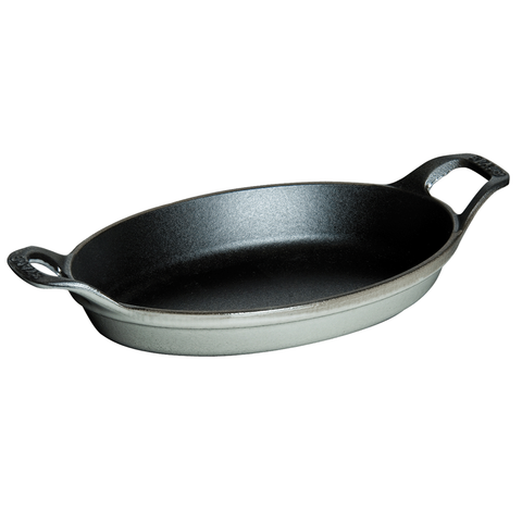 STAUB CAST IRON 12.5'' X 9'' OVAL BAKING DISH - GRAPHITE GREY