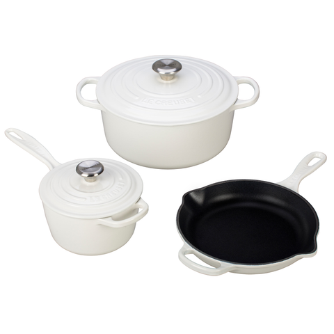 LE CREUSET 5-PIECE SIGNATURE SET - WHITE
