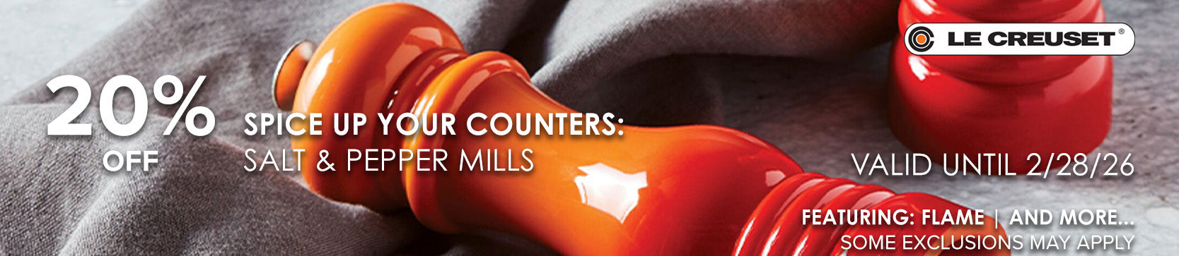 LE CREUSET PEPPER AND SALT MILLS