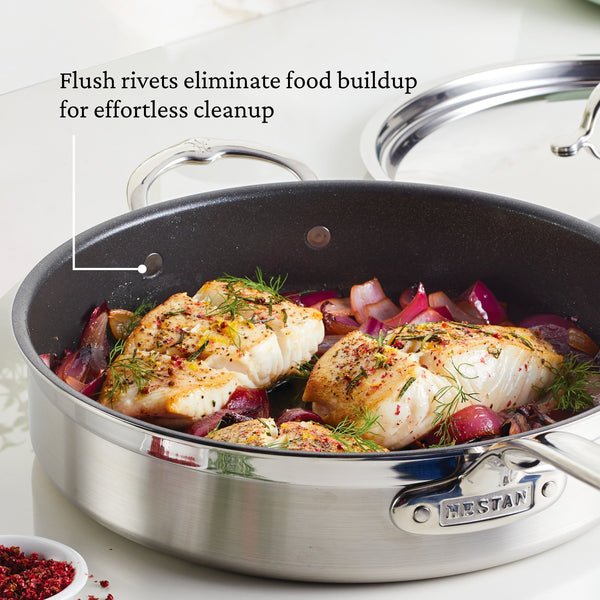 Hestan ProBond TITUM 10-Piece TITUM™ NS Set:  8.5" & 11" Open Skillets, 1.5qt & 3.0qt Covered Saucepans, 3.5qt Covered Sauté w/helper handle, 8.0qt Covered Stockpot