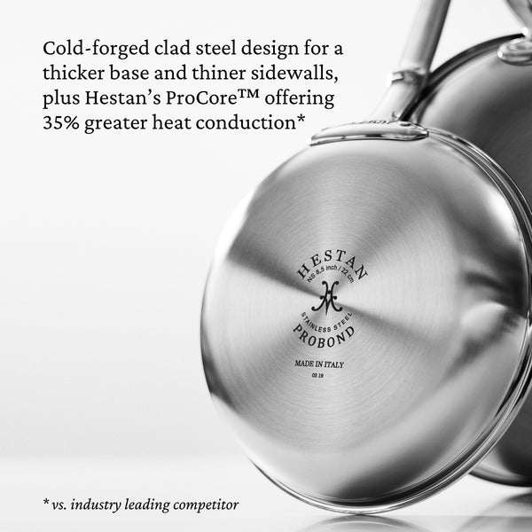 Hestan ProBond TITUM 10-Piece TITUM™ NS Set:  8.5" & 11" Open Skillets, 1.5qt & 3.0qt Covered Saucepans, 3.5qt Covered Sauté w/helper handle, 8.0qt Covered Stockpot