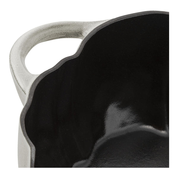 Staub Cast Iron 3.5-qt Pumpkin Cocotte - White Truffle w/ Stainless Stem