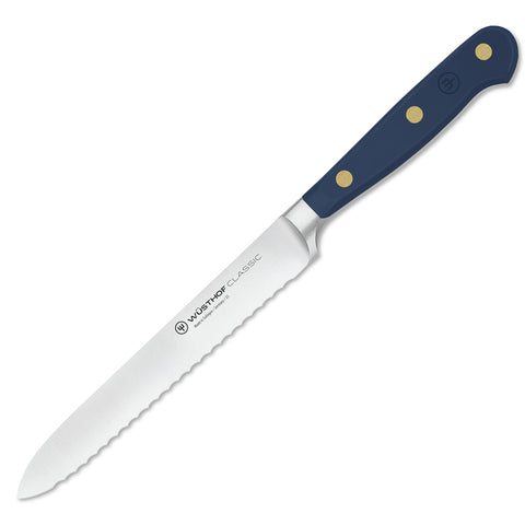 Wusthof Classic  5" Utility Knife, Serrated - Wild Blueberry