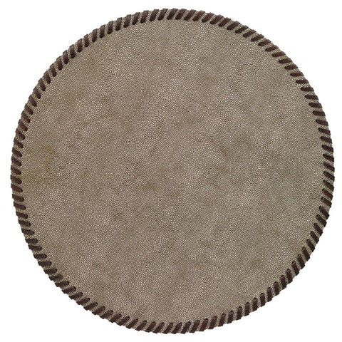 Bodrum Whipstitch Bronze 15 Inch Round Placemats Set of 4