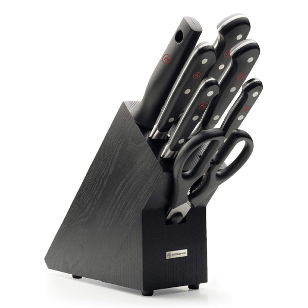 Wusthof Classic  Eight Piece Block Set, Black Ash Wood