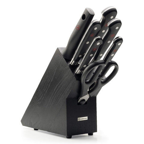 Wusthof Classic  Eight Piece Block Set, Black Ash Wood