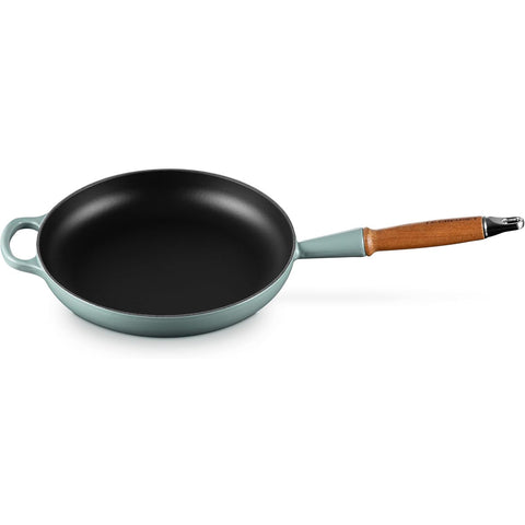 Le Creuset 10.25 in Signature Round Fry Pan 10.25 In Wood Handle Sea Salt