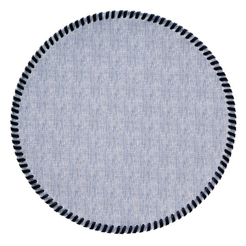 Bodrum Whipstitch Bluebell  15 Inch Round Placemats Set of 4
