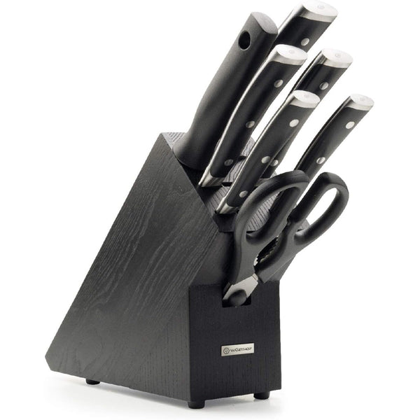 Wusthof Classic Ikon Eight Piece Block Set, Black