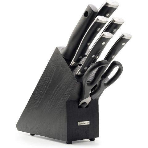 Wusthof Classic Ikon Eight Piece Block Set, Black