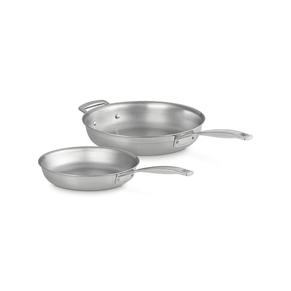 Le Creuset  2 Piece Set Classic Stainless Steel (9.5" & 11" Fry Pan)