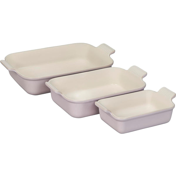 Le Creuset 1.1 qt., 2.5 qt. & 4 qt. Heritage Set of 3 Rectangular Dishes - Shallot