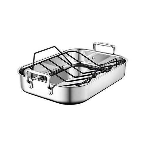 Le Creuset 17" SS Classic Rectangular Roaster & Rack 17 In