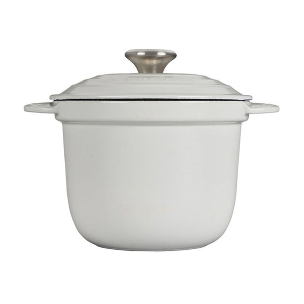 Le Creuset 2.25 qt. Rice Pot with SS Knob & Stoneware Insert - White