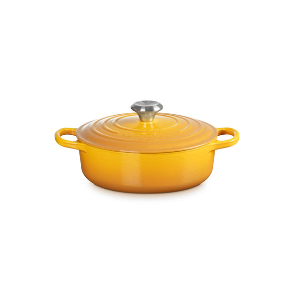 LE CREUSET 3.5 QT. SIGNATURE ROUND WIDE OVEN - NECTAR SIGNATURE SS