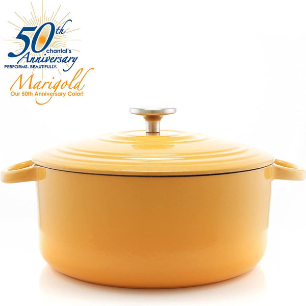 Chantal 5 qt. Round Cast Iron Dutch Oven - Marigold