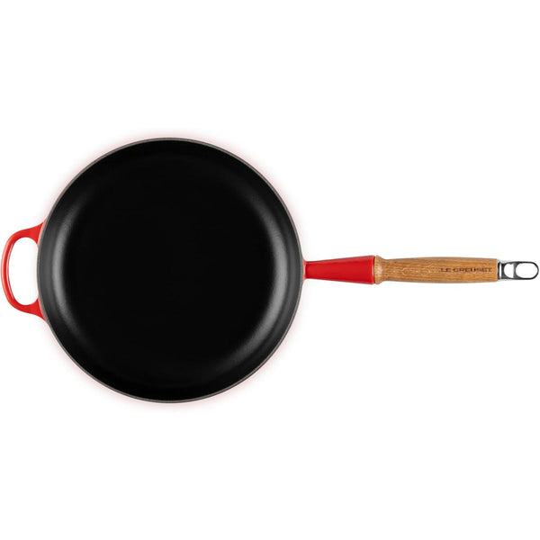 Le Creuset 10.25 in Signature Round Fry Pan 10.25 In Wood Handle Cerise