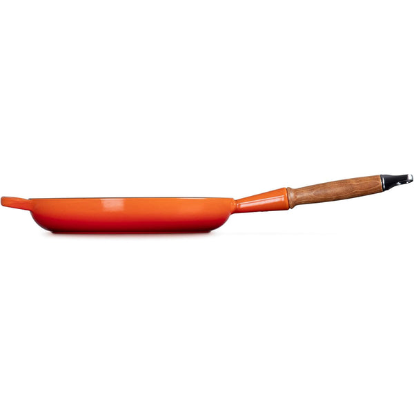 Le Creuset 10.25 in Signature Round Fry Pan 10.25 In Wood Handle Flame