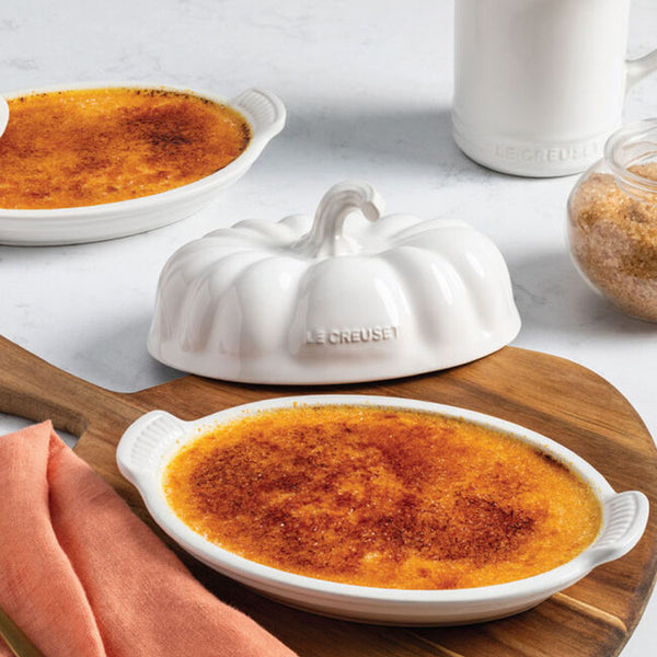 Le Creuset 6" x 4.25" Figural Pumpkin Covered Dish - White