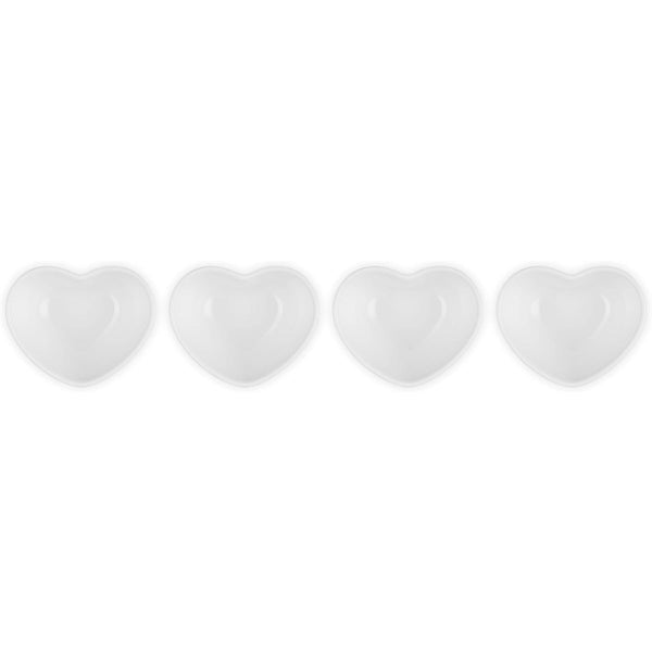 Le Creuset  Mini Heart Bowls Set of 4 - White