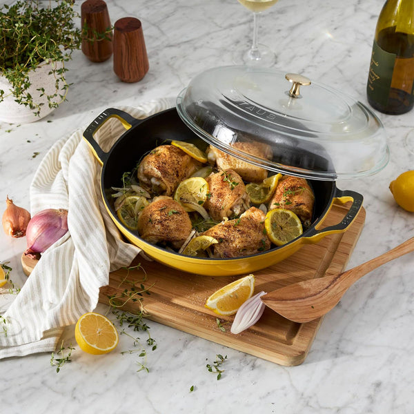 Staub 3.5-Qt Braiser With Glass Lid - Citron