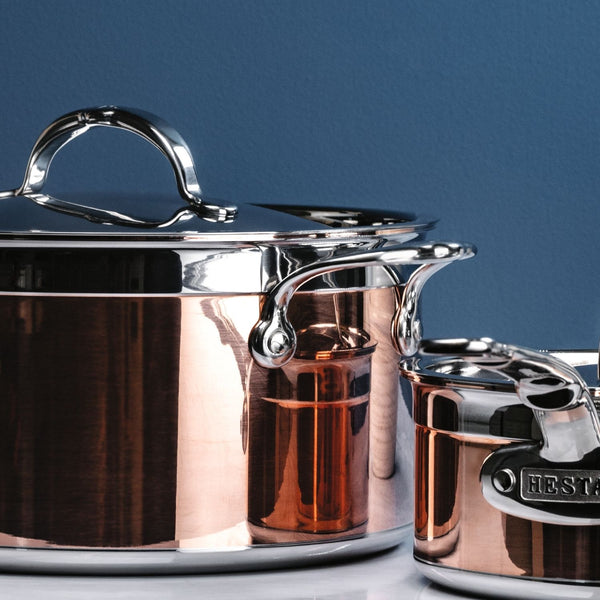 Hestan CopperBond 10-Piece Set:  8.5" & 11" Open Skillets, 1.5qt & 3.0qt Covered Saucepans, 3.5qt Covered Sauté w/helper handle, 8.0qt Covered Stockpot