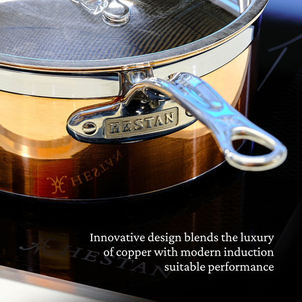 Hestan CopperBond 10-Piece Set:  8.5" & 11" Open Skillets, 1.5qt & 3.0qt Covered Saucepans, 3.5qt Covered Sauté w/helper handle, 8.0qt Covered Stockpot