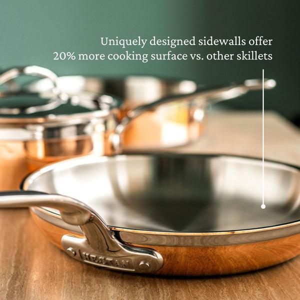 Hestan CopperBond 10-Piece Set:  8.5" & 11" Open Skillets, 1.5qt & 3.0qt Covered Saucepans, 3.5qt Covered Sauté w/helper handle, 8.0qt Covered Stockpot