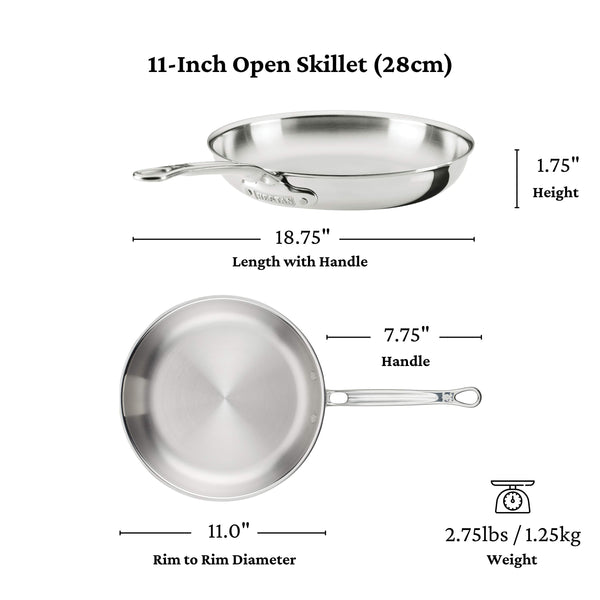 Hestan  Probond LUXE 3Pc Stainless Steel Skillet Set: 8.5, 11, & 12.5" Skillets