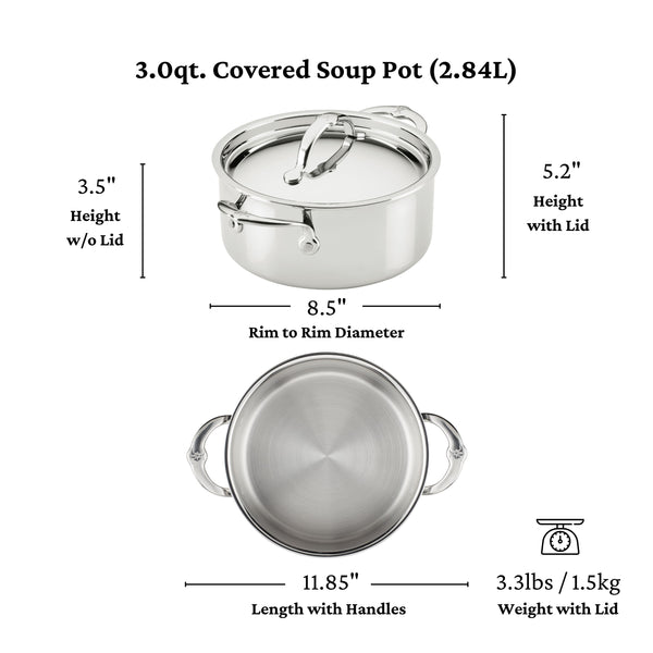 Hestan  Probond Luxe 3.0Qt Covered Soup Pot (20Cm)