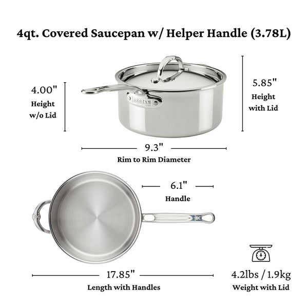 Hestan Probond LUXE 4.0 Qt Covered Saucepan W/Helper Handle (22Cm)