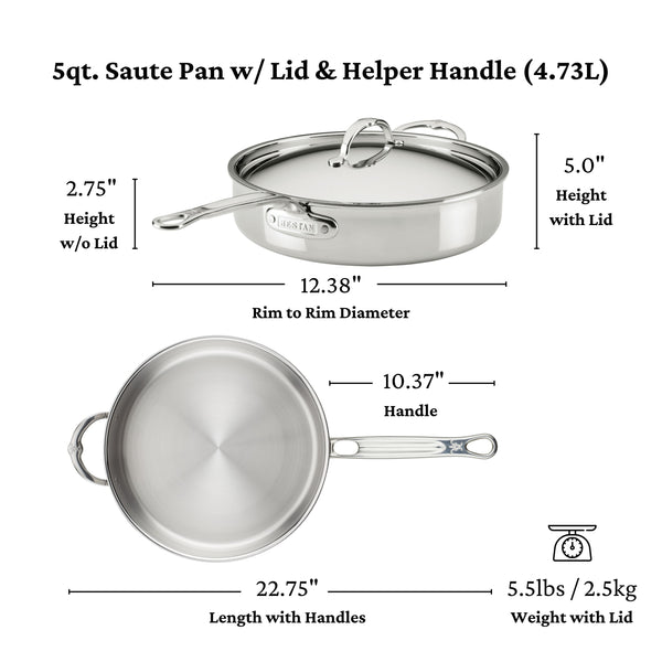 Hestan  Probond Luxe 5.0Qt Covered Sauté Pan W/Helper Handle (30Cm)