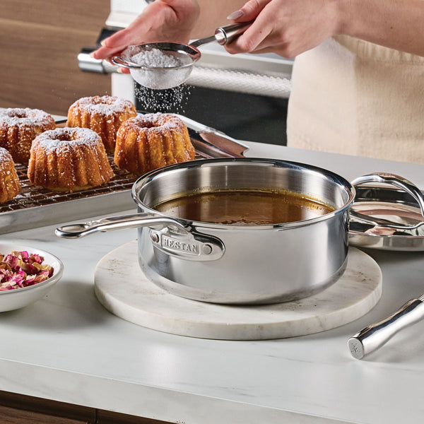 Hestan Probond Luxe 5 Pc. Set: 11" Open Skillet, 2Qt Covered Saucepan, 3.5Qt Covered Sauté Pan