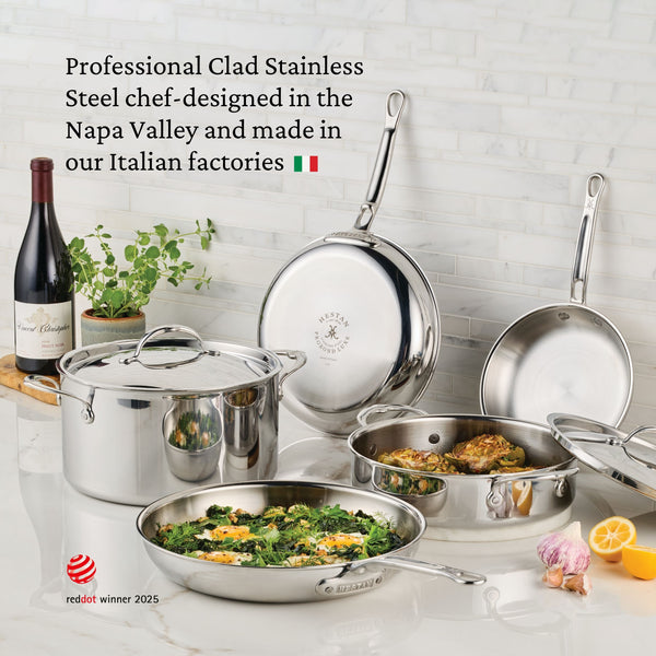 Hestan Probond Luxe 5 Pc. Set: 11" Open Skillet, 2Qt Covered Saucepan, 3.5Qt Covered Sauté Pan