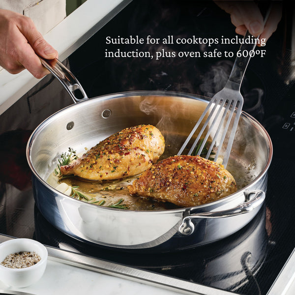 Hestan Probond Luxe 5 Pc. Set: 11" Open Skillet, 2Qt Covered Saucepan, 3.5Qt Covered Sauté Pan