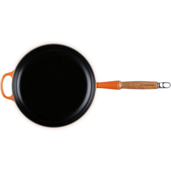 Le Creuset 10.25 in Signature Round Fry Pan 10.25 In Wood Handle Flame