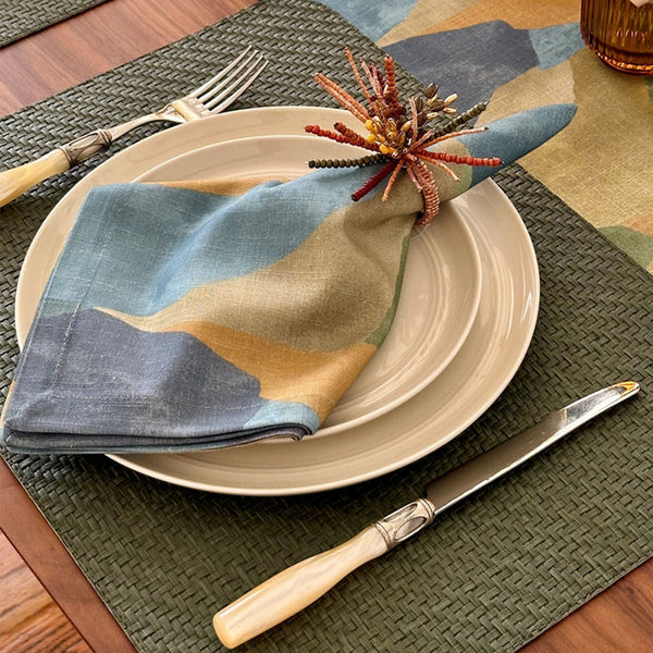 Bodrum Wicker Olive 13x18 Inch Oblong Placemats Set of 4