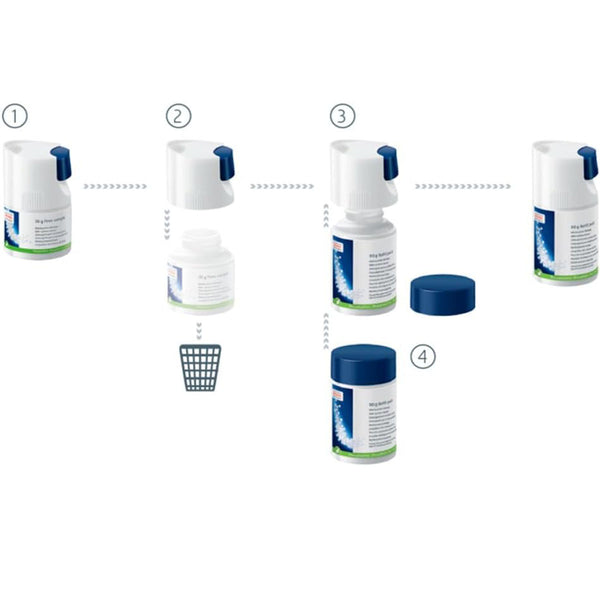 Jura Milk system cleaner mini tabs w. Dispenser (90 g bottle)