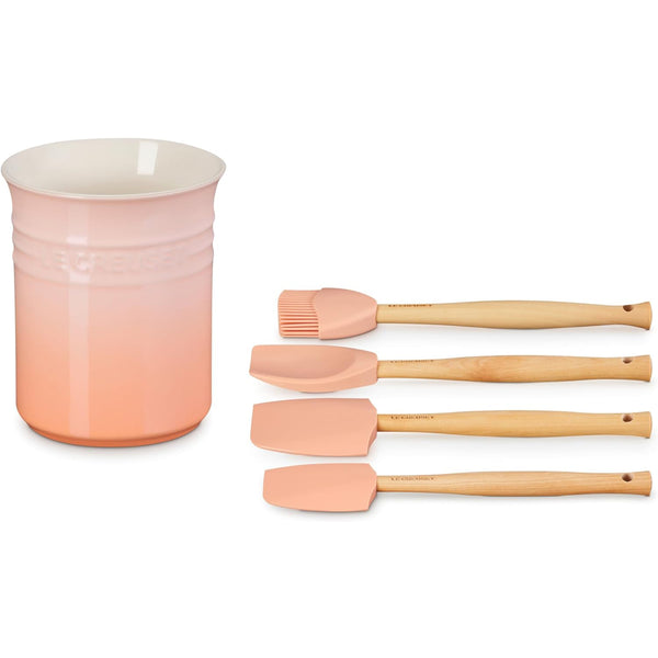 Le Creuset N/A Craft Series 5-Piece Utensil Set with Crock - Peche
