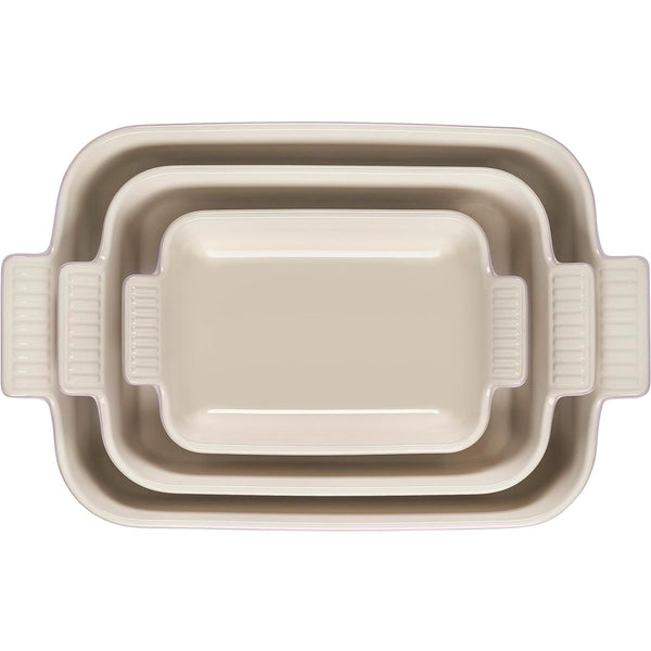 Le Creuset 1.1 qt., 2.5 qt. & 4 qt. Heritage Set of 3 Rectangular Dishes - Shallot