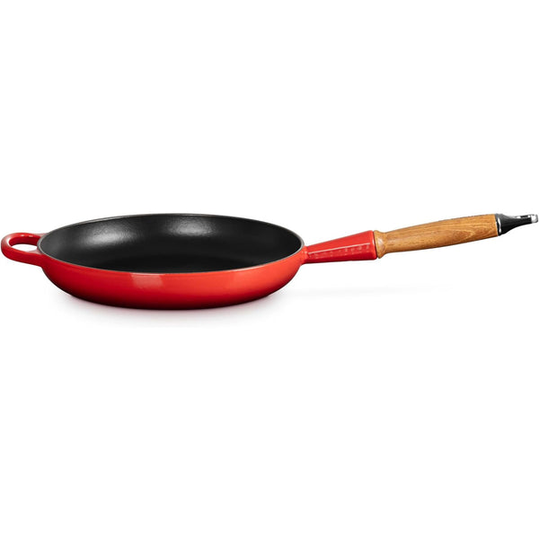 Le Creuset 10.25 in Signature Round Fry Pan 10.25 In Wood Handle Cerise
