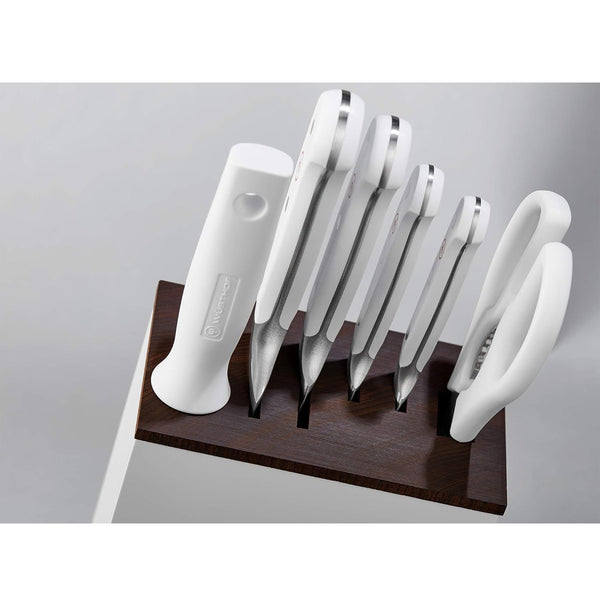 Wusthof Classic White Seven Piece Block Set Black Beech Inlay