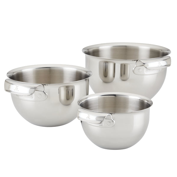 Hestan Provisions 3pc Mixing Bowl Set includes: 1.5qt, 3.0qt, and 4.75qt