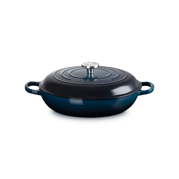LE CREUSET SIGNATURE ROUND BRAISER 3.5QT  CRUCIBLE SS - NUIT