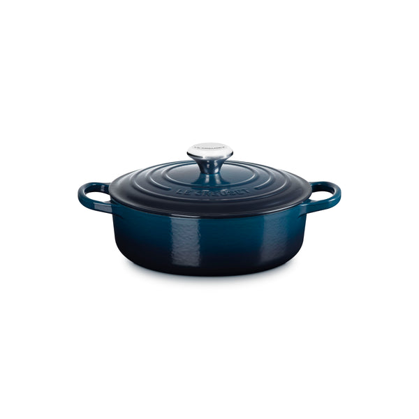 LE CREUSET 3.5 QT. SIGNATURE ROUND WIDE OVEN  SIGNATURE SS - NUIT