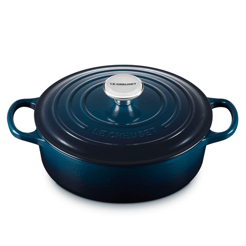 LE CREUSET 3.5 QT. SIGNATURE ROUND WIDE OVEN  SIGNATURE SS - NUIT