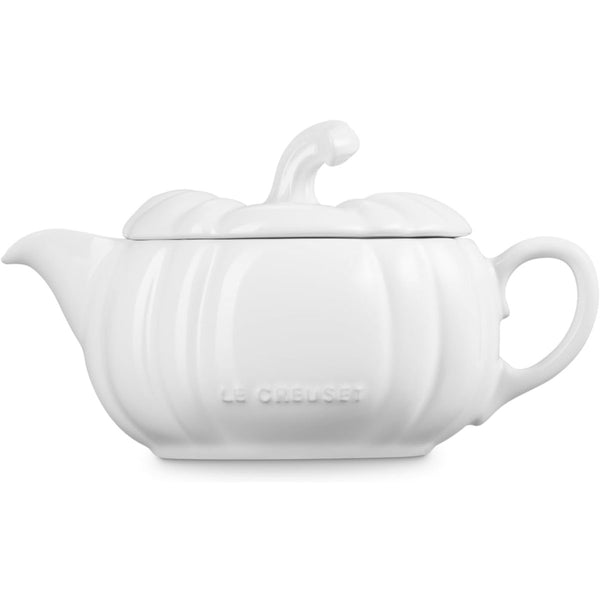 Le Creuset 14 oz. Pumpkin Gravy Boat with Lid - White