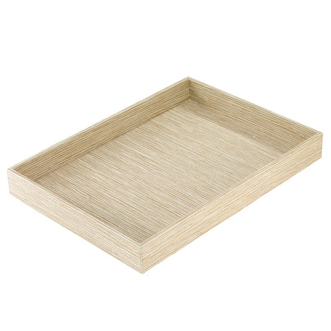 Bodrum Grasscloth Ecru 13x18 Inch Rectangle Tray
